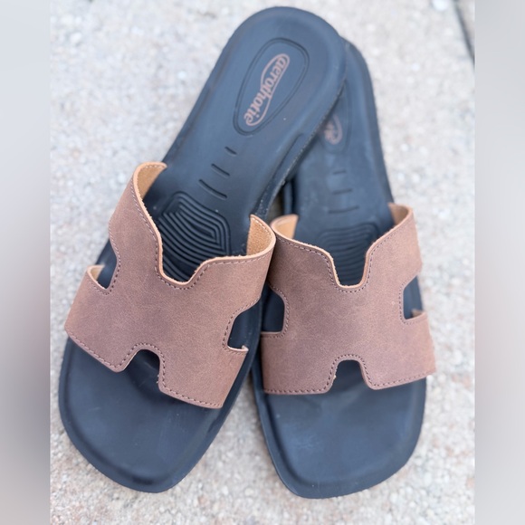 Aerothotic Shoes - Comfort Fit Flaneur Brown Suede Women’s Flat Sandals 38/8